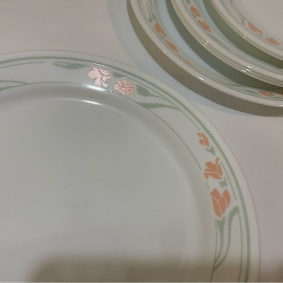 7 Vintage Corelle Peach Garland Dinner Plates 10 1/4" Corning Ware Made USA - Picture 10 of 10